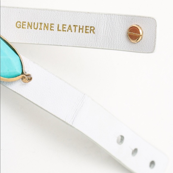 Gemstone Pendant Leather Bracelets - Picture 2 of 2